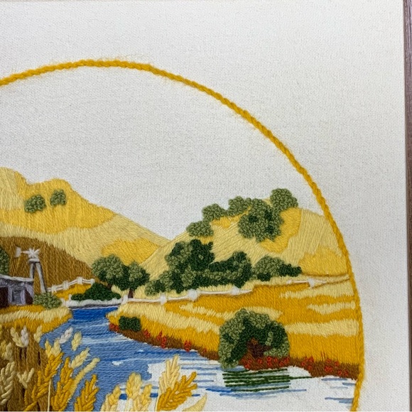 70s Farm Crewel Embroidery - Picture 5 of 9